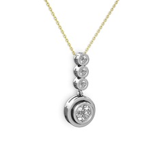 Belinda Kolye - Swarovski ve elmas 925 ayar gümüş kolye (0.33 karat, 40 cm gümüş rolo zincir) #343umo