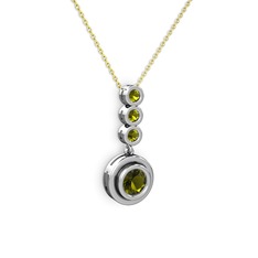 Belinda Kolye - Peridot 925 ayar gümüş kolye (40 cm gümüş rolo zincir) #3ce8di
