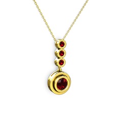 Belinda Kolye - Garnet 14 ayar altın kolye (40 cm altın rolo zincir) #5ob5lr
