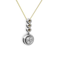 Belinda Kolye - Swarovski ve dumanlı kuvars 14 ayar beyaz altın kolye (40 cm altın rolo zincir) #ehzkf2