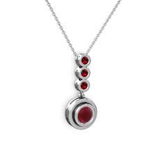 Belinda Kolye - Kök yakut ve garnet 18 ayar beyaz altın kolye (40 cm beyaz altın rolo zincir) #epjbiu