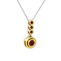 Belinda Kolye - Kök yakut ve garnet 925 ayar altın kaplama gümüş kolye (40 cm gümüş rolo zincir) #gcwxf2