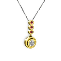 Belinda Kolye - Swarovski ve kök yakut 14 ayar altın kolye (40 cm gümüş rolo zincir) #mfnse6