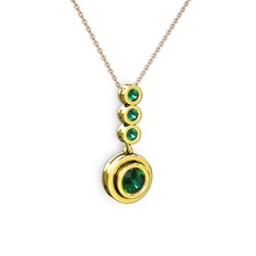 Belinda Kolye - Yeşil kuvars 925 ayar altın kaplama gümüş kolye (40 cm gümüş rolo zincir) #pvw2pb
