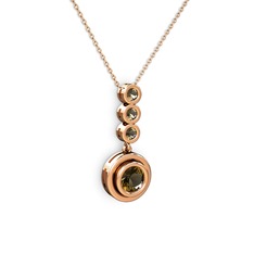 Belinda Kolye - Dumanlı kuvars 14 ayar rose altın kolye (40 cm rose altın rolo zincir) #qdqfaj