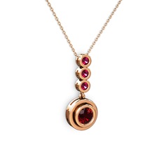 Belinda Kolye - Garnet ve rodolit garnet 18 ayar rose altın kolye (40 cm rose altın rolo zincir) #uwxzvn