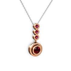 Belinda Kolye - Garnet ve rodolit garnet 8 ayar rose altın kolye (40 cm beyaz altın rolo zincir) #vhq6p0