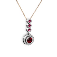 Belinda Kolye - Garnet ve rodolit garnet 925 ayar gümüş kolye (40 cm gümüş rolo zincir) #wnxd7t
