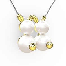 Inci 18 ayar altın kolye (40 cm gümüş rolo zincir)