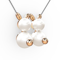 Inci 925 ayar rose altın kaplama gümüş kolye (40 cm gümüş rolo zincir)