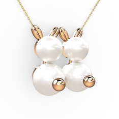 Inci 925 ayar rose altın kaplama gümüş kolye (40 cm gümüş rolo zincir)