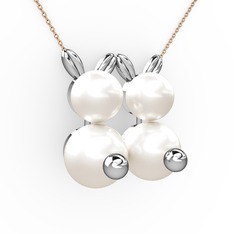 Inci 925 ayar gümüş kolye (40 cm rose altın rolo zincir)