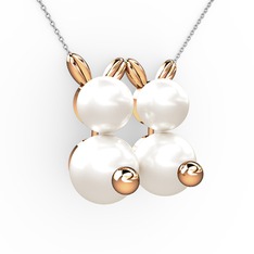 Inci 925 ayar rose altın kaplama gümüş kolye (40 cm gümüş rolo zincir)