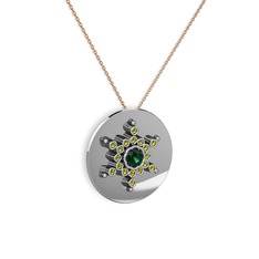 Neu Kar Tanesi Kolye - Yeşil kuvars ve peridot 925 ayar gümüş kolye (40 cm rose altın rolo zincir) #eyosf