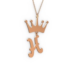 Taç Kolye - 8 ayar rose altın kolye (40 cm gümüş rolo zincir) #1x07v6l