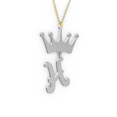 8 ayar beyaz altın kolye (40 cm gümüş rolo zincir)