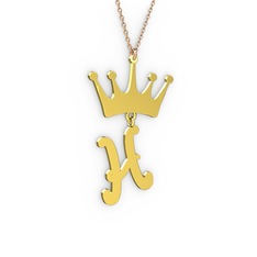 Taç Kolye - 8 ayar altın kolye (40 cm rose altın rolo zincir) #yclcz7