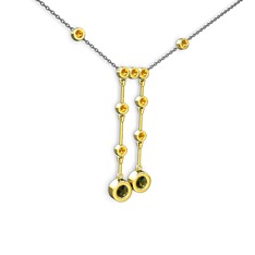 Taşlı Belly Kolye - Peridot ve sitrin 925 ayar altın kaplama gümüş kolye (40 cm gümüş rolo zincir) #1tbg8xw