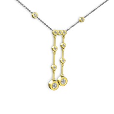 Taşlı Belly Kolye - Swarovski 18 ayar altın kolye (40 cm gümüş rolo zincir) #kb09o9