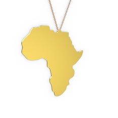 Afrika Kolye - 14 ayar altın kolye (40 cm gümüş rolo zincir) #12cdjrq