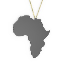 Afrika Kolye - 925 ayar siyah rodyum kaplama gümüş kolye (40 cm gümüş rolo zincir) #183uuze