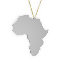 Afrika Kolye - 14 ayar beyaz altın kolye (40 cm gümüş rolo zincir) #1r88ju