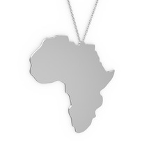 Afrika Kolye - 18 ayar beyaz altın kolye (40 cm beyaz altın rolo zincir) #1y2zgoj