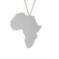Afrika Kolye - 14 ayar beyaz altın kolye (40 cm gümüş rolo zincir) #4vm2ih