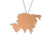 Asya Kolye - 8 ayar rose altın kolye (40 cm beyaz altın rolo zincir) #17p48gl