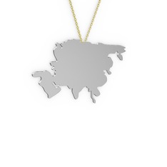 Asya Kolye - 18 ayar beyaz altın kolye (40 cm altın rolo zincir) #4ne47c