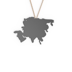 Asya Kolye - 925 ayar siyah rodyum kaplama gümüş kolye (40 cm gümüş rolo zincir) #7mx3gq