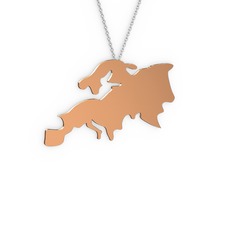 Avrupa Kolye - 8 ayar rose altın kolye (40 cm beyaz altın rolo zincir) #ibd97w