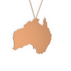 Avustralya Kolye - 14 ayar rose altın kolye (40 cm rose altın rolo zincir) #13ev6g5
