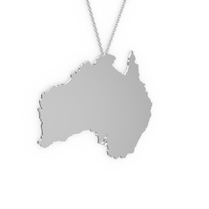 Avustralya Kolye - 8 ayar beyaz altın kolye (40 cm beyaz altın rolo zincir) #17uvjhf