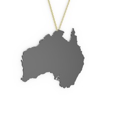 Avustralya Kolye - 925 ayar siyah rodyum kaplama gümüş kolye (40 cm altın rolo zincir) #1foe3u