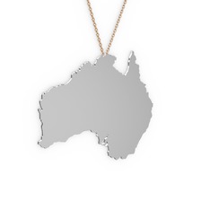 Avustralya Kolye - 925 ayar gümüş kolye (40 cm rose altın rolo zincir) #1hd4n29