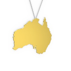 Avustralya Kolye - 925 ayar altın kaplama gümüş kolye (40 cm beyaz altın rolo zincir) #1k0zsgc