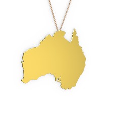 Avustralya Kolye - 8 ayar altın kolye (40 cm rose altın rolo zincir) #2ygq2w