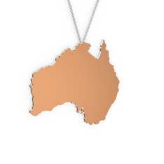 Avustralya Kolye - 14 ayar rose altın kolye (40 cm gümüş rolo zincir) #5ihln9