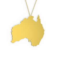 Avustralya Kolye - 18 ayar altın kolye (40 cm gümüş rolo zincir) #66qpma