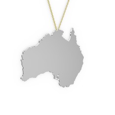 Avustralya Kolye - 925 ayar gümüş kolye (40 cm altın rolo zincir) #b2s1c6