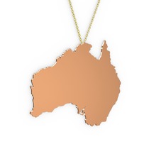 Avustralya Kolye - 14 ayar rose altın kolye (40 cm altın rolo zincir) #qn4wnd