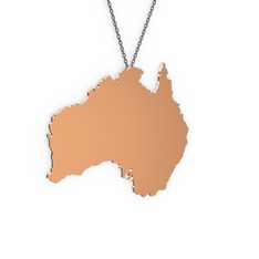 Avustralya Kolye - 925 ayar rose altın kaplama gümüş kolye (40 cm gümüş rolo zincir) #v80nxl