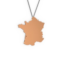 925 ayar rose altın kaplama gümüş kolye (40 cm gümüş rolo zincir)