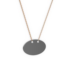Alice Kolye - 925 ayar siyah rodyum kaplama gümüş kolye (40 cm rose altın rolo zincir) #1a1w68t