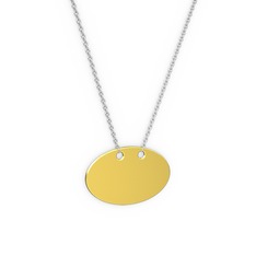 Alice Kolye - 18 ayar altın kolye (40 cm beyaz altın rolo zincir) #1svit1r