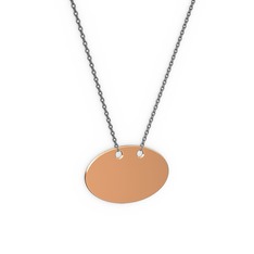 925 ayar rose altın kaplama gümüş kolye (40 cm gümüş rolo zincir)