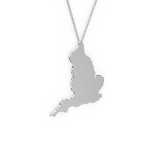 18 ayar beyaz altın kolye (40 cm gümüş rolo zincir)