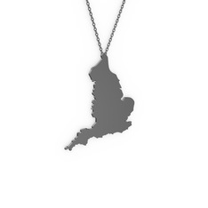 İngiltere Kolye - 925 ayar siyah rodyum kaplama gümüş kolye (40 cm gümüş rolo zincir) #1xo0tdh