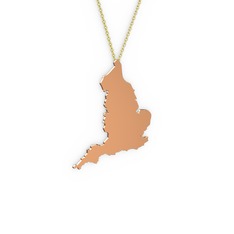İngiltere Kolye - 18 ayar rose altın kolye (40 cm gümüş rolo zincir) #enjbfo
